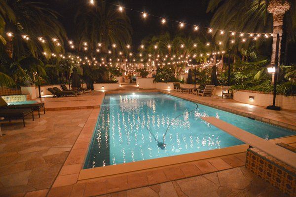 string lights over a pool 2
