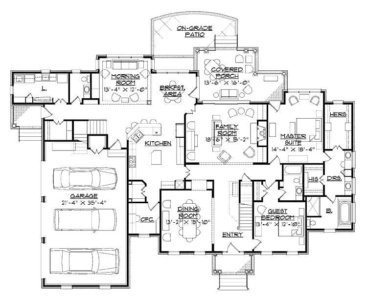 The Art of Sprawling Comfort Crafting a Six Bedroom Single Story 4