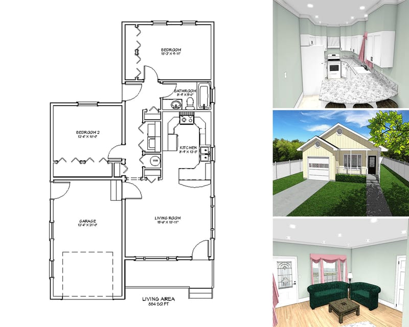 The Essential Guide to Beautiful and Practical 2 Bedroom 1 Bathroom Layouts 3