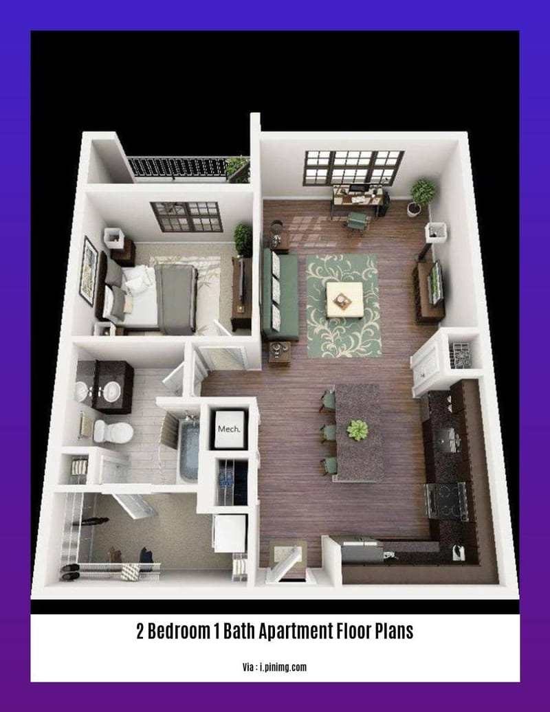 The Essential Guide to Beautiful and Practical 2 Bedroom 1 Bathroom Layouts 5