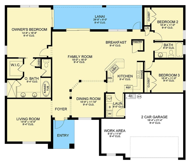 three bedroom ranch floor plans 3
