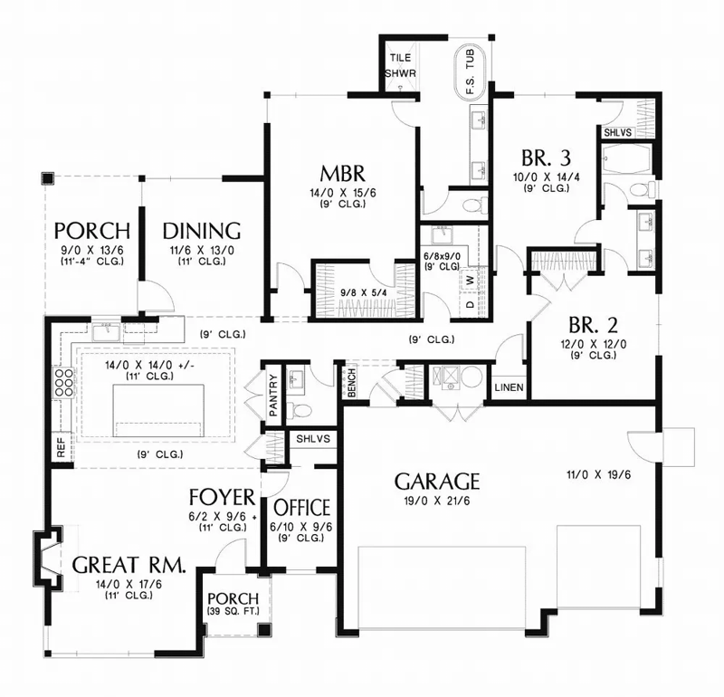 three bedroom ranch floor plans 5