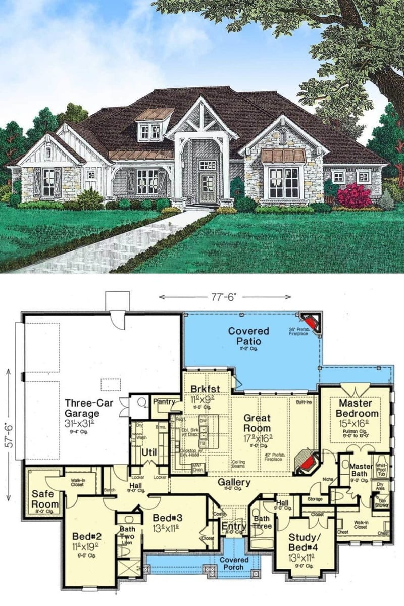 three car garage house plans 2