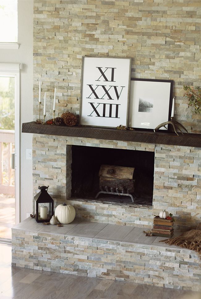 tile over a brick fireplace 4