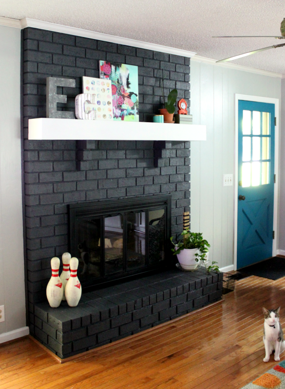 tile over a brick fireplace 5