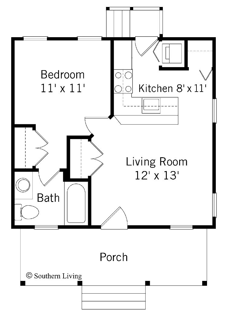 tiny 1 bedroom house plans 5