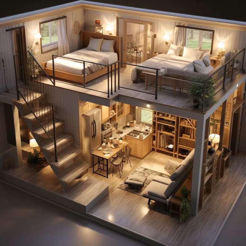 tiny homes 2 bedroom 2 bath 2