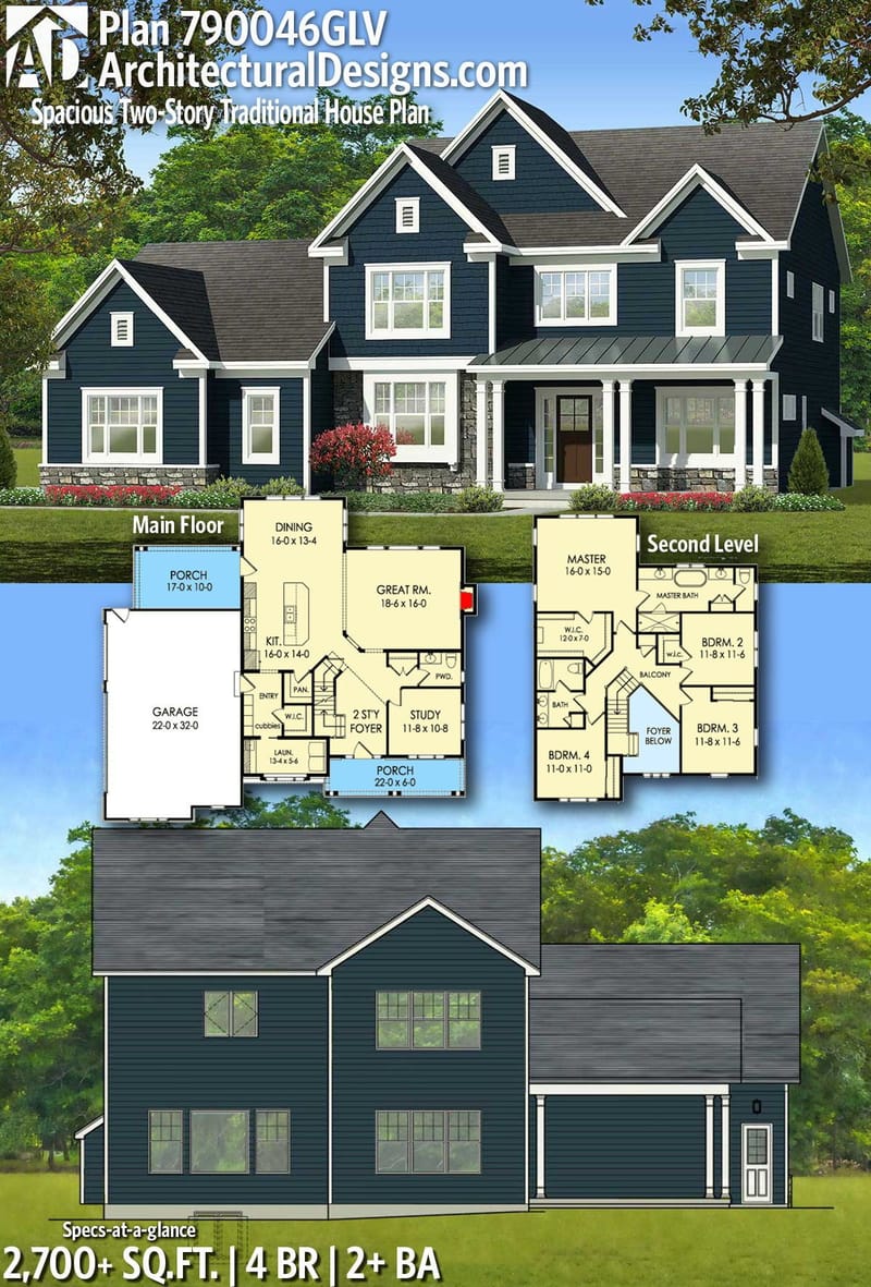 traditional house plans two story 5