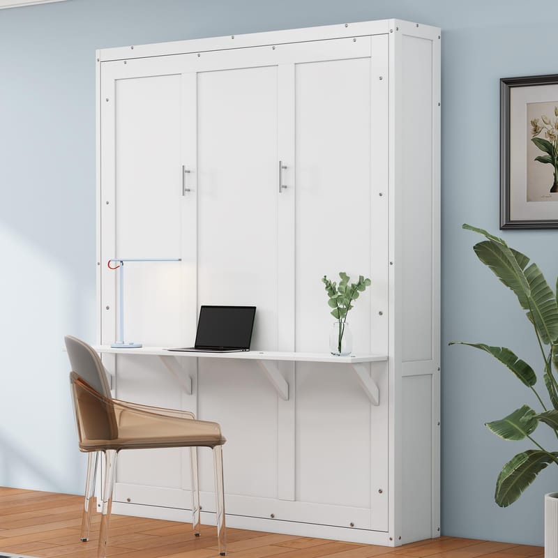 Transform Your Studio Apartment with a Queen Murphy Bed and Desk Combo 2