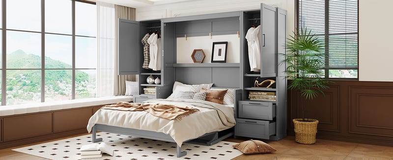 Transform Your Studio Apartment with a Queen Murphy Bed and Desk Combo 5