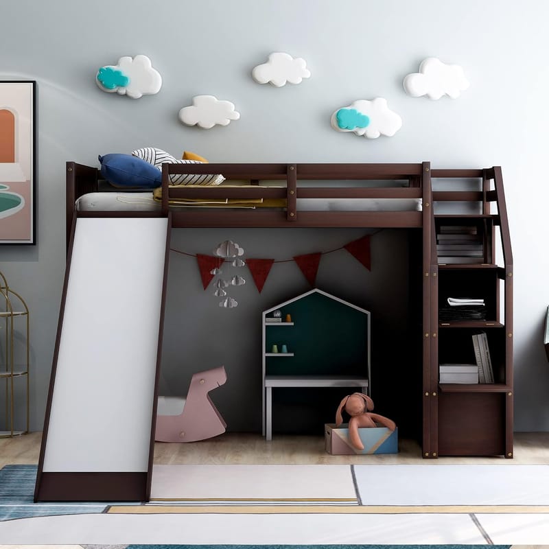 Transforming Small Spaces The Magic of Loft Beds with Slides and Storage 5