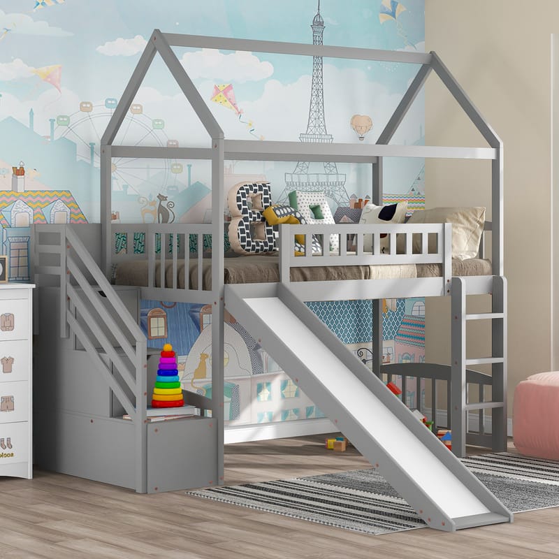 Transforming Small Spaces The Magic of Loft Beds with Slides and Storage 1