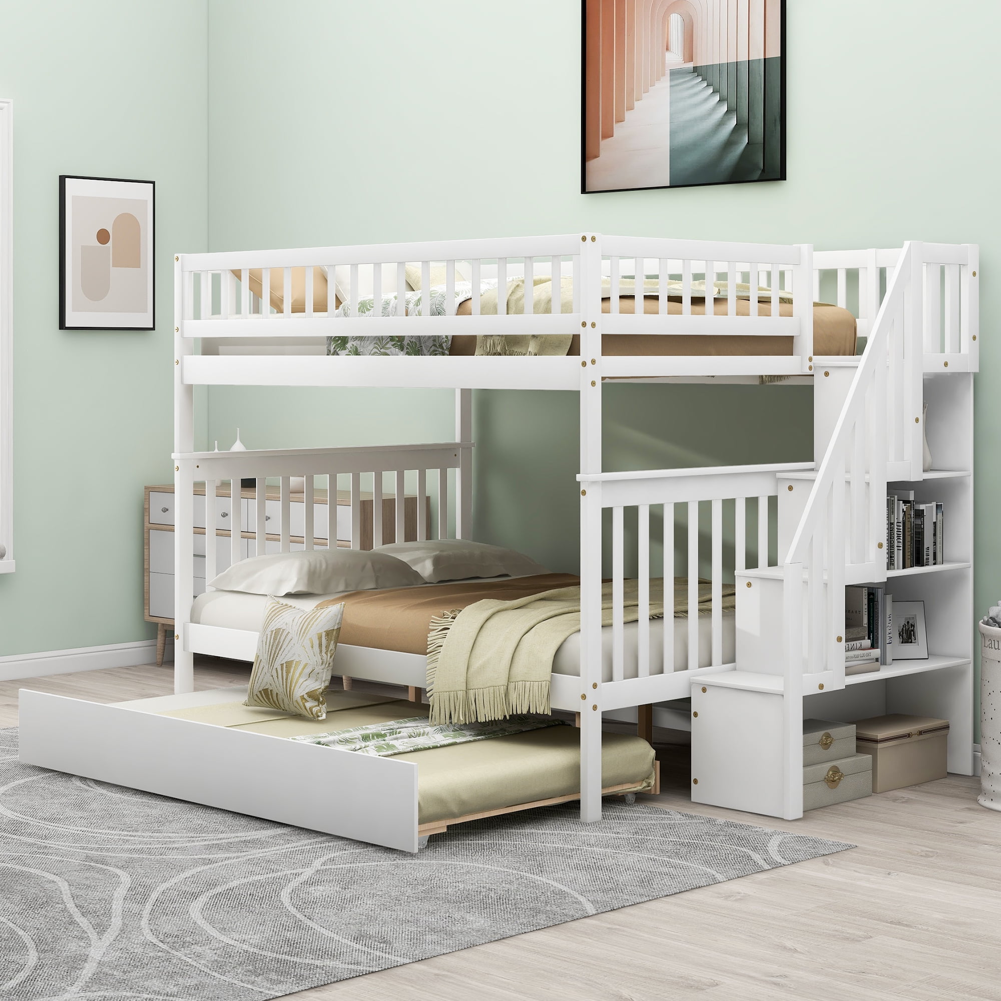 twin over full bunk bed with storage 4