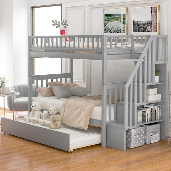 twin over full size bunk bed with trundle 5