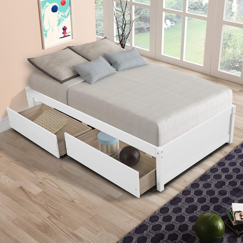 twin platform bed with drawers 4