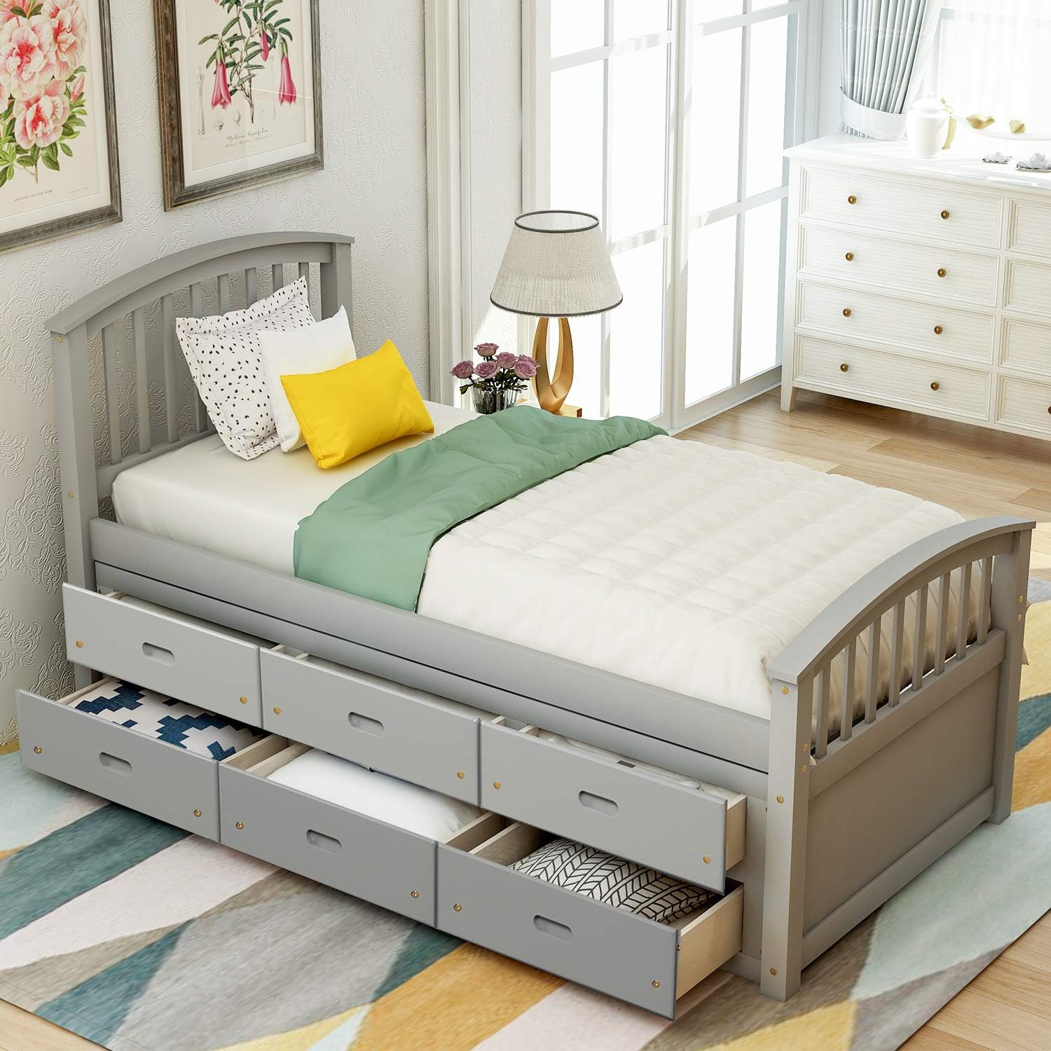 twin size bed frame wood 3