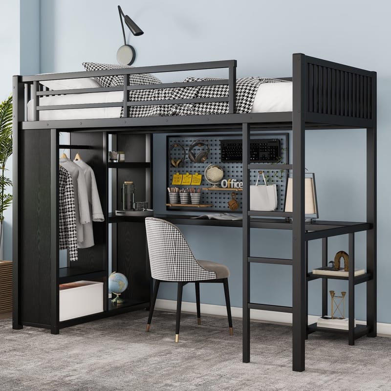twin xl loft bed with desk 3