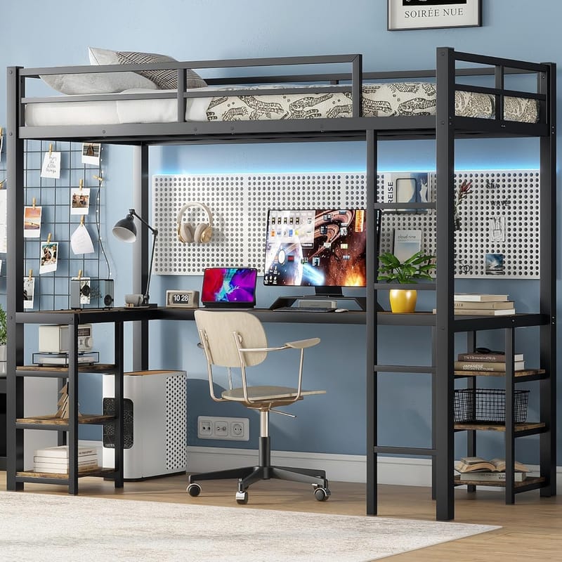 twin xl loft bed with desk 1