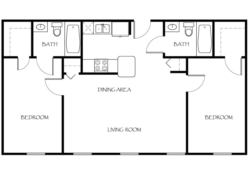 two bedroom 2 bath floor plans 3