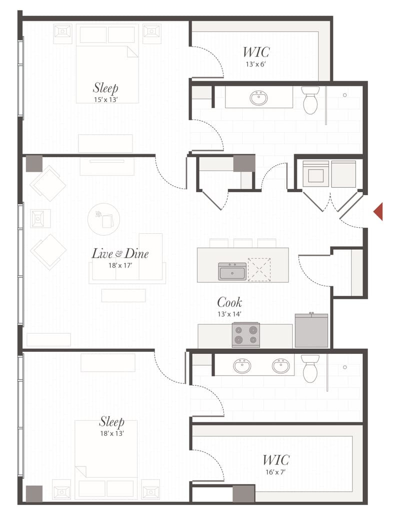 two bedroom condo floor plans 3