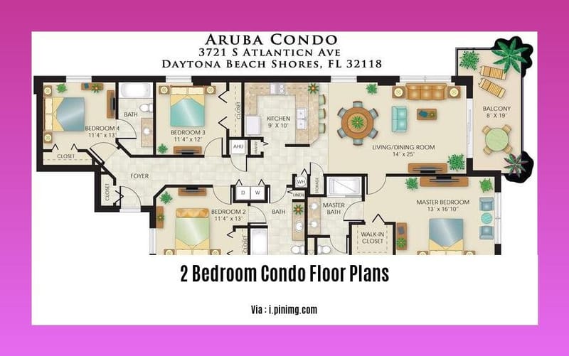 two bedroom condo floor plans 4