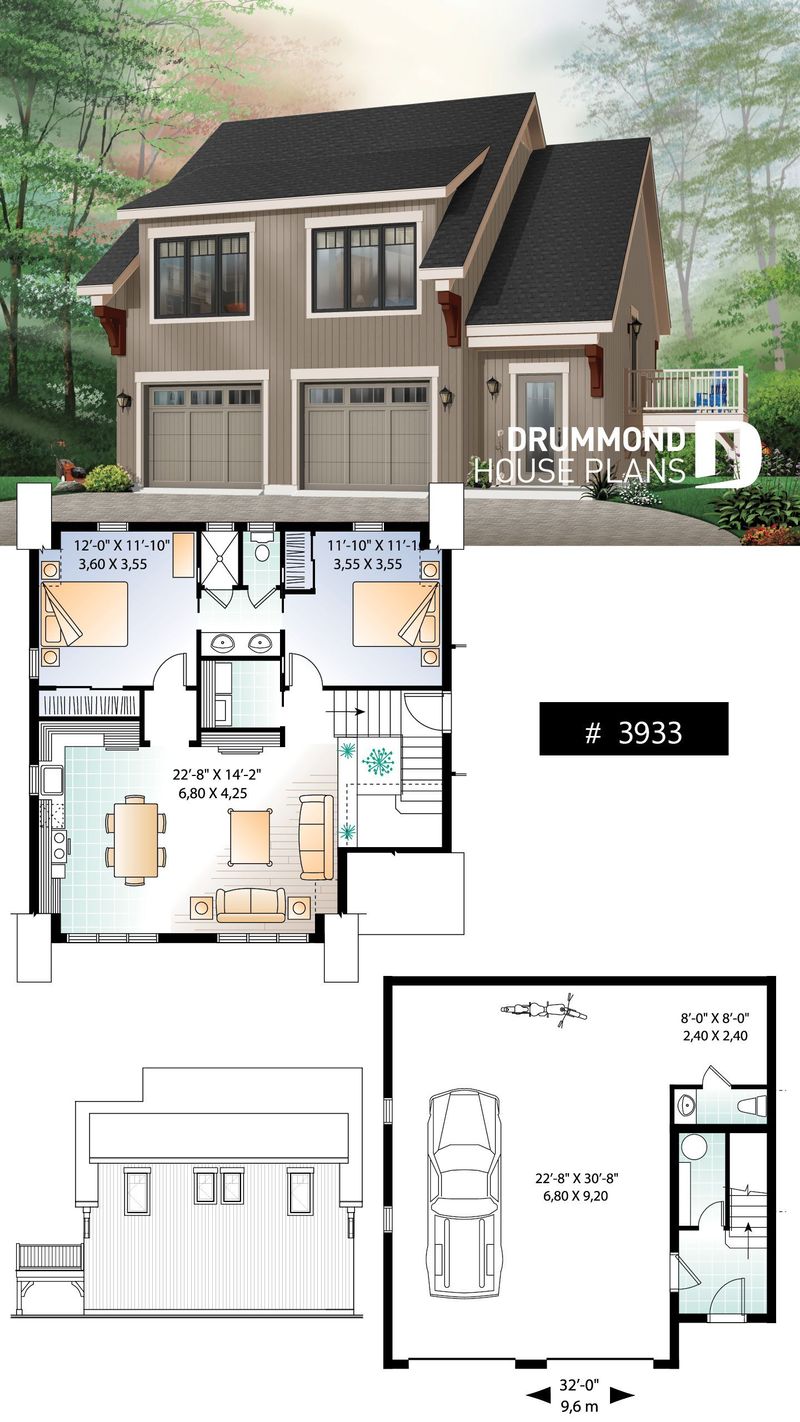 two bedroom house plans with garage 3