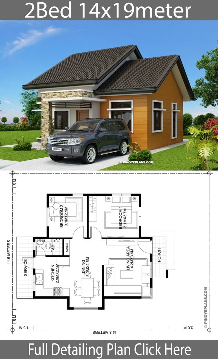 two bedroom house plans with garage 3