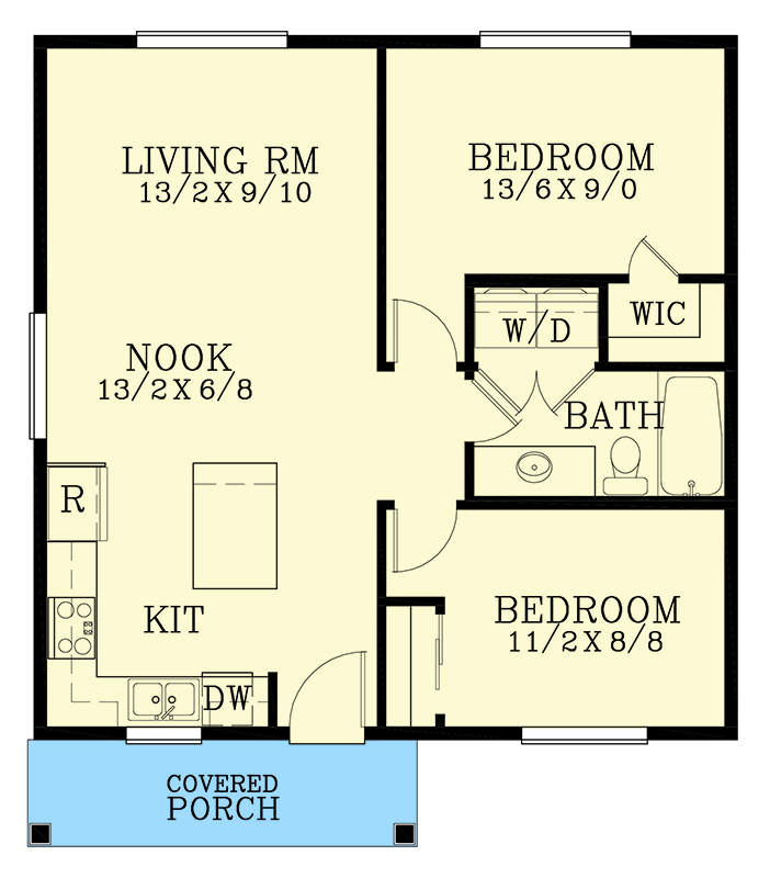 two bedroom one bath floor plans 2