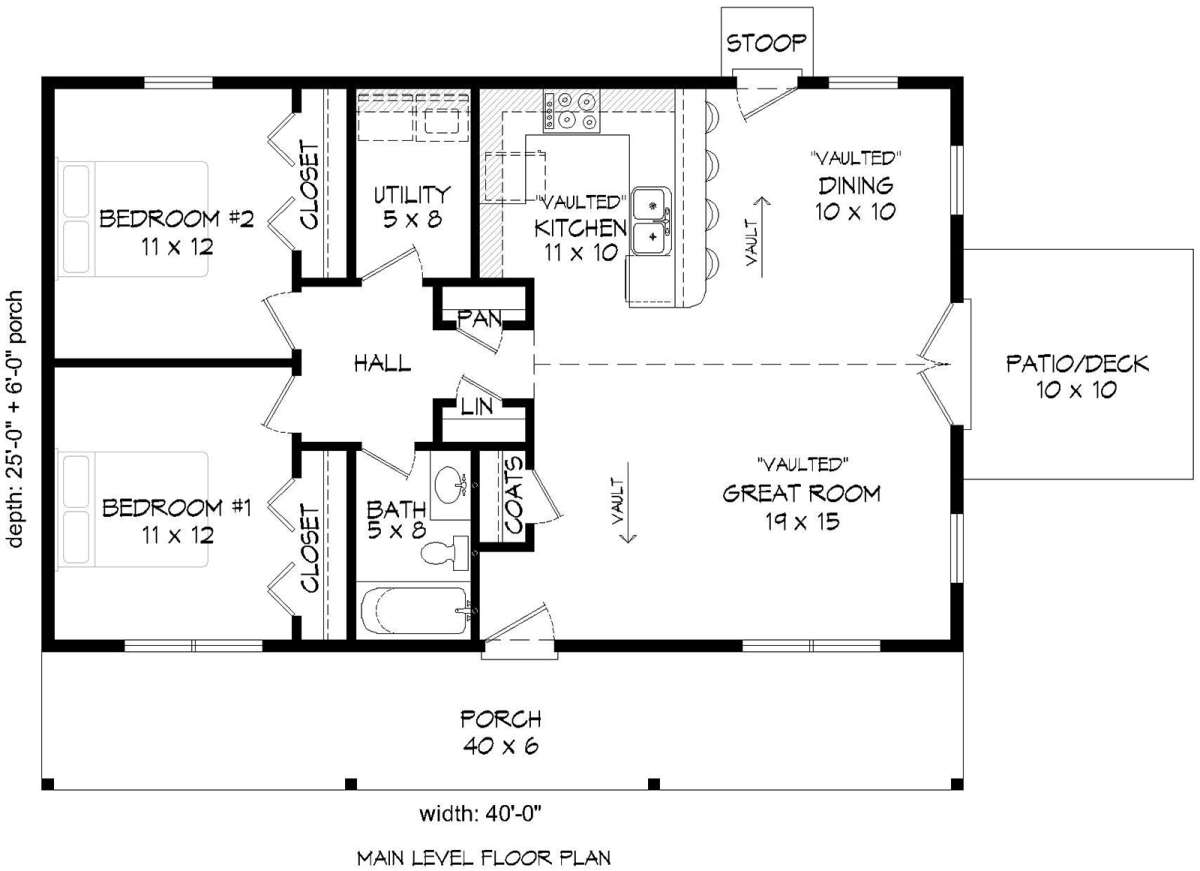 two bedroom one bath floor plans 3