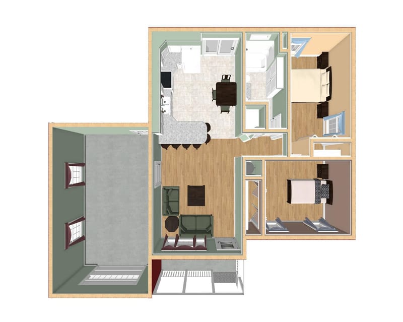 two bedroom ranch floor plans 4