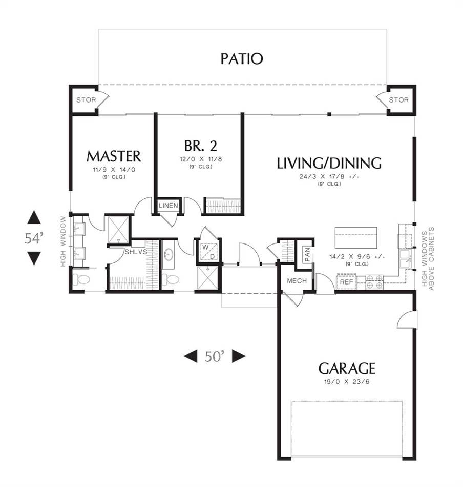 two bedroom ranch floor plans 3