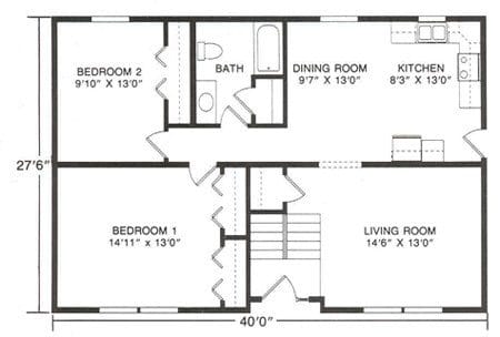 two bedroom ranch floor plans 4