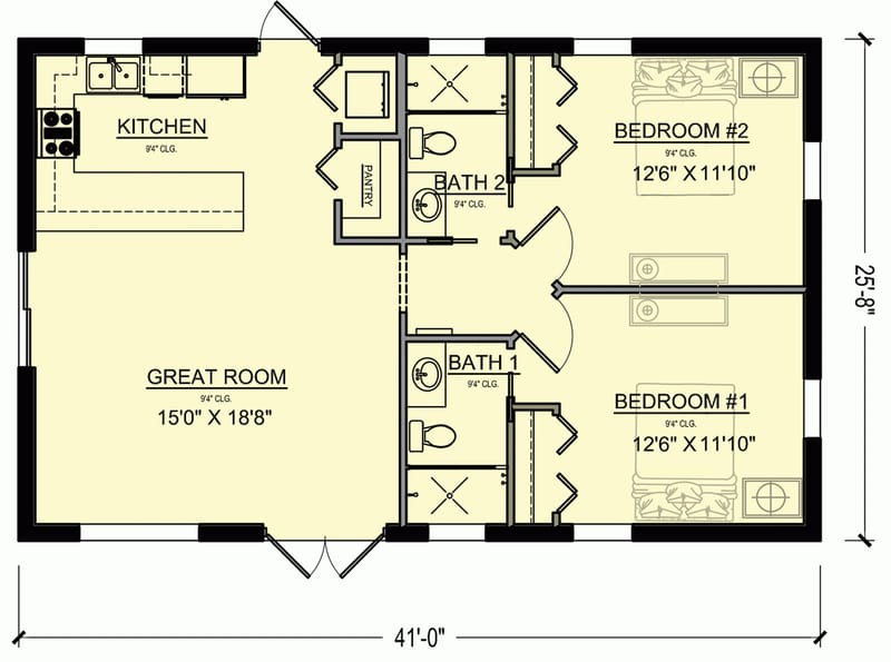 two bedroom tiny house floor plans 3