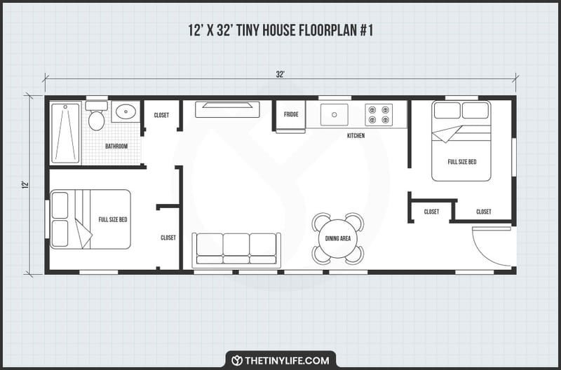 two bedroom tiny house floor plans 3