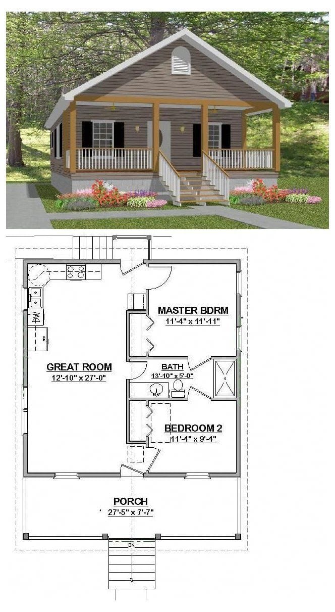 two bedroom tiny house floor plans 1
