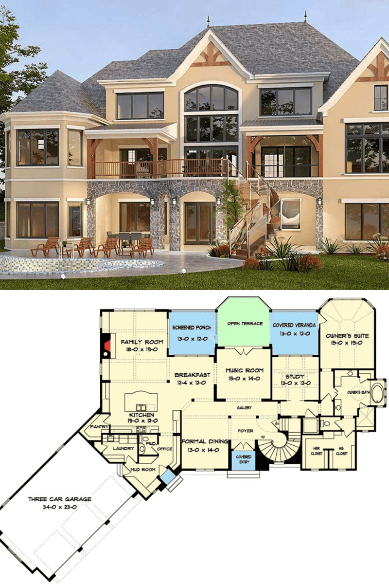 two story 5 bedroom house plans 1