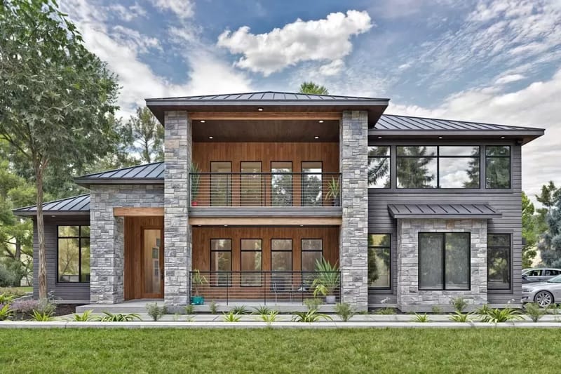 two story great room house plans 3