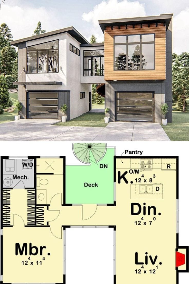 two story tiny house floor plans 3