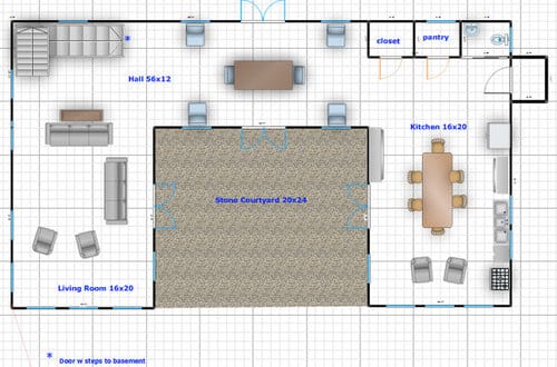 u shaped floor plans with 2 master suites 5