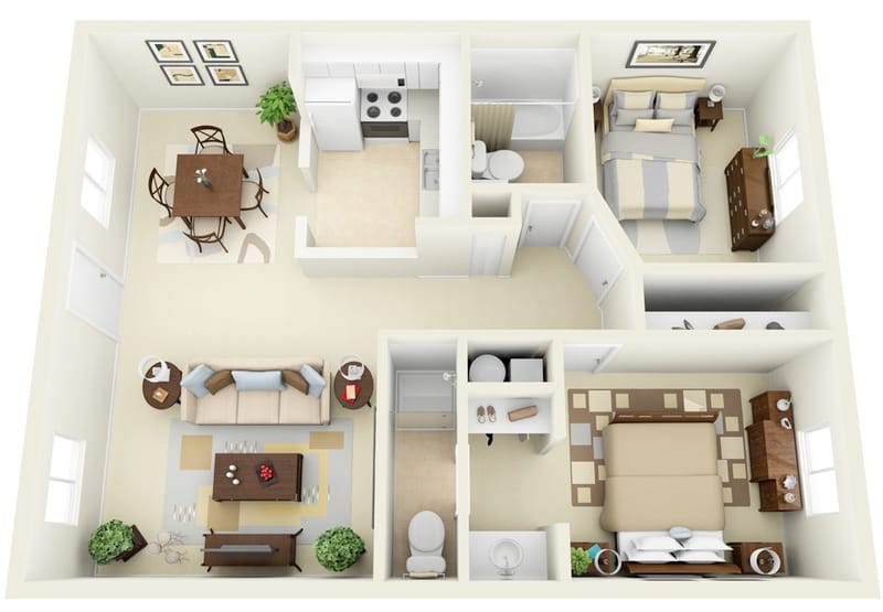 Uncovering the Secrets to Brilliant 2 Bedroom Apartment Floor Plans 4