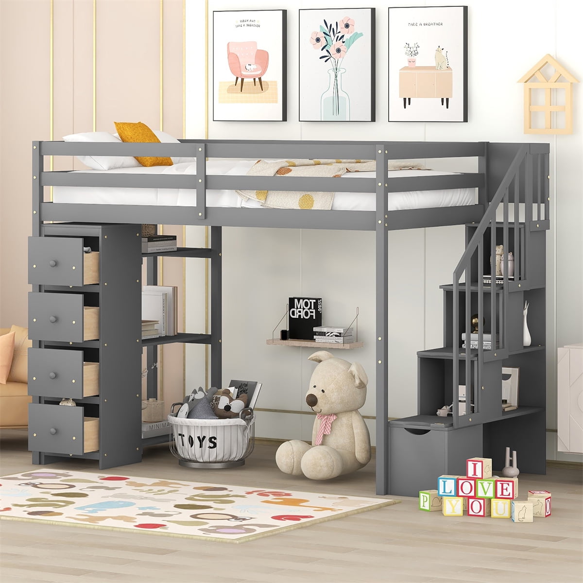 Unlock Hidden Space The Smart Way With Loft Bed Stairs and Drawers 2