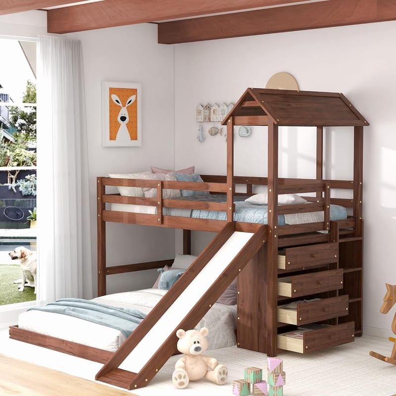 Unlocking Room Potential The Twin Over Full Bunk Bed with Slide Story 4