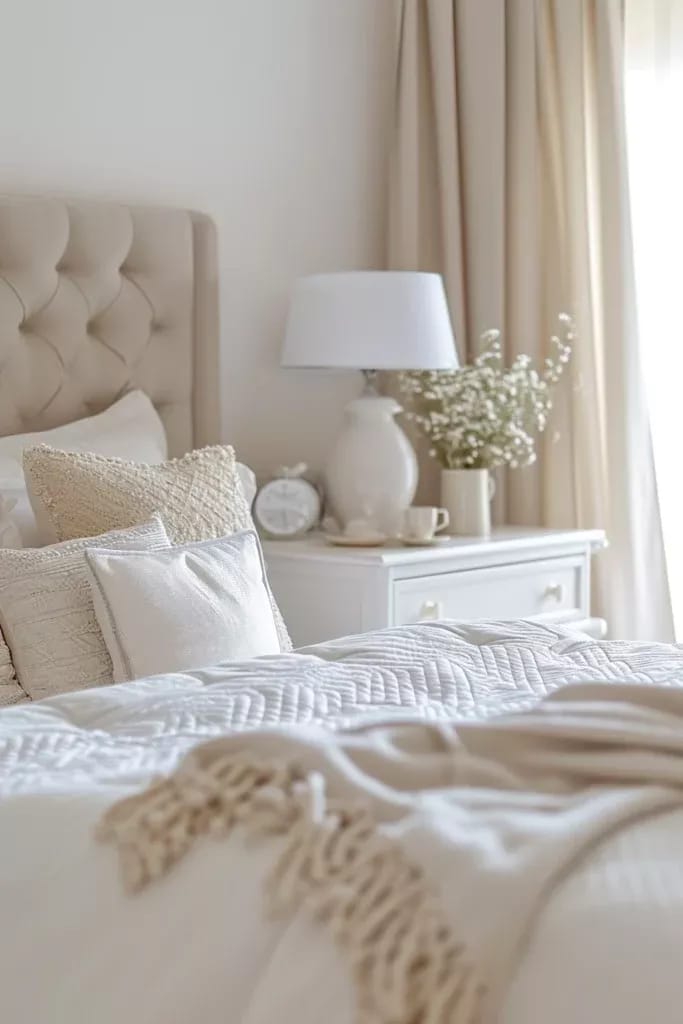 Unlocking Tranquility How White and Beige Inspire Restful Bedrooms 5
