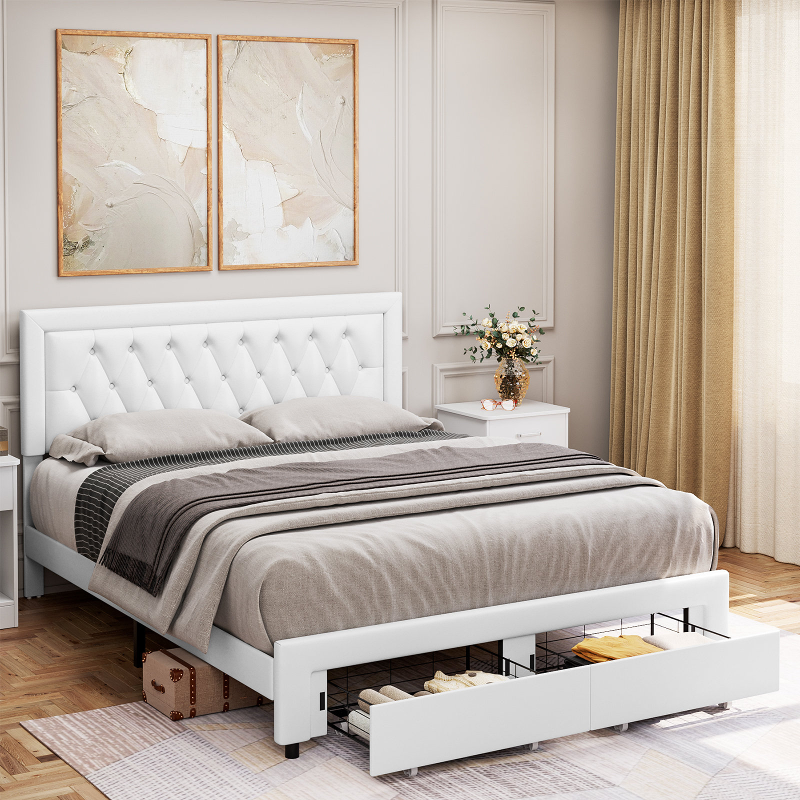 Unlocking Your Bedroom's Potential with a White Full Storage Bed Frame 2