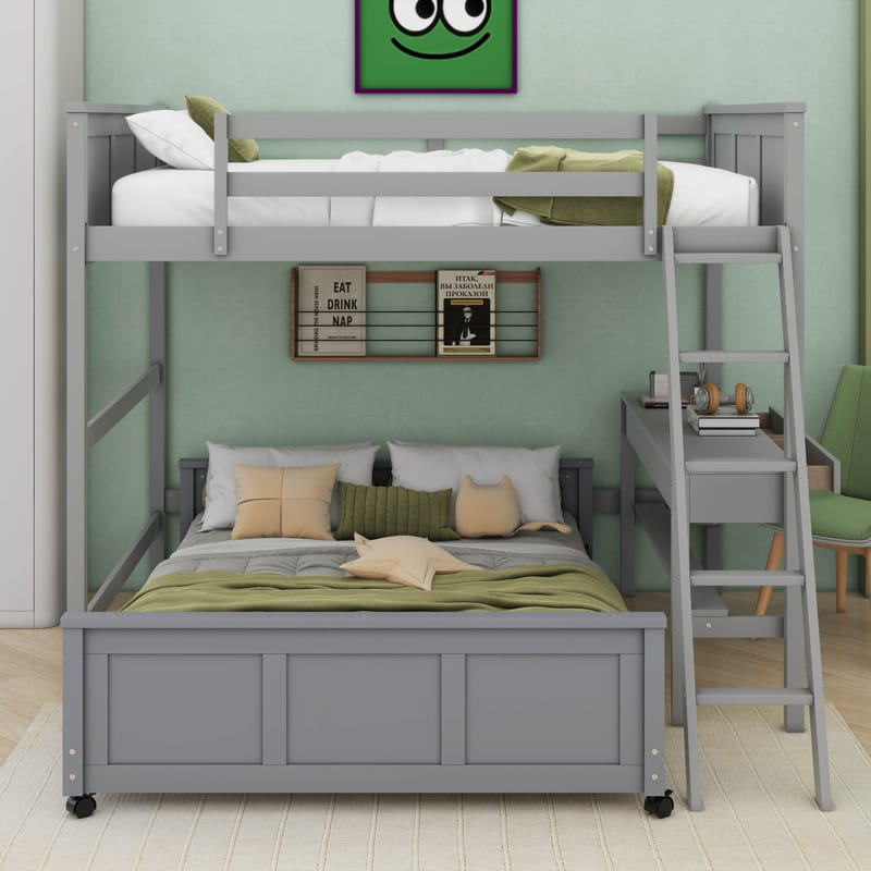 Unpacking Wayfair Bunk Beds with Desks A 3