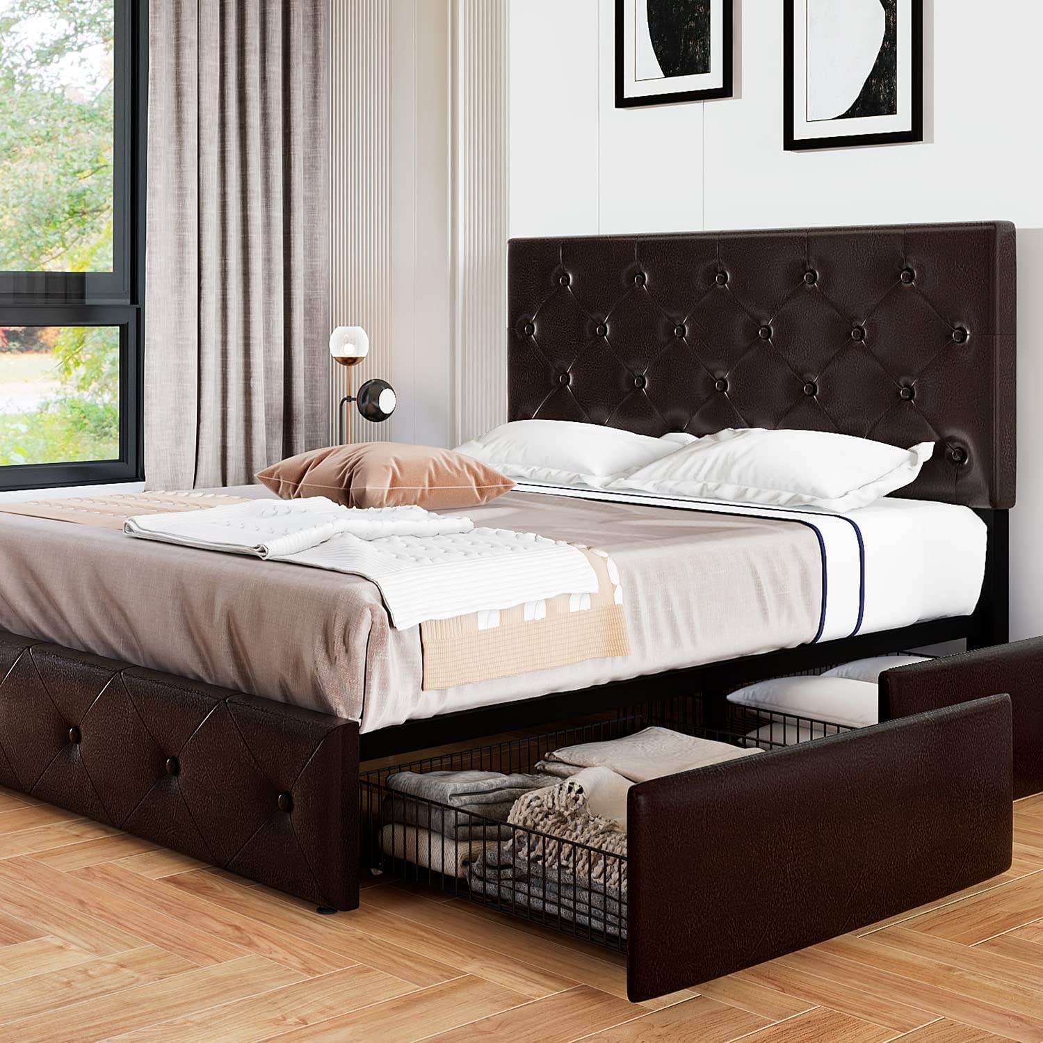upholstered queen bed with storage 4