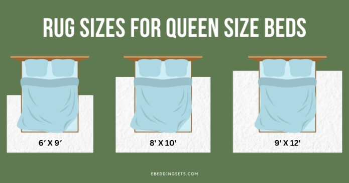 what rug size for queen bed 3