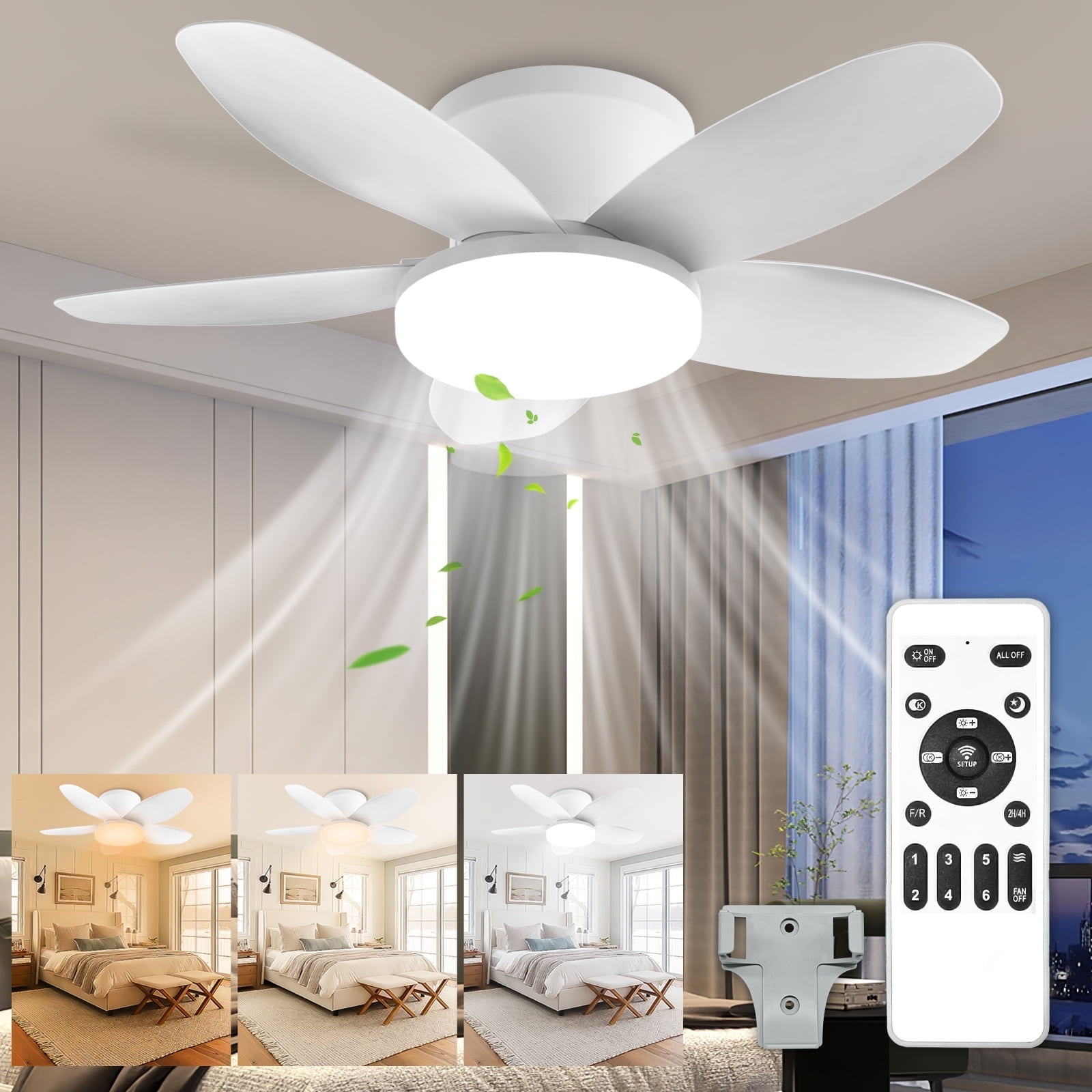 white ceiling fan with light for bedroom 4