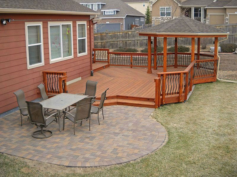 wood deck and stone patio combination 4