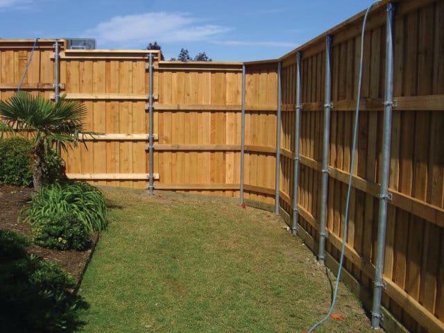 wood fence with steel posts 5